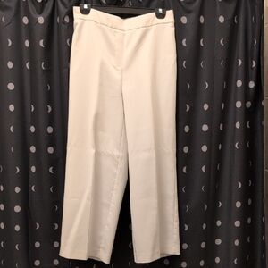 Nicole Miller Cream Wide Leg Cropped Pants